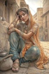 Diamantové maľovanie arabská žena 30 × 40 cm