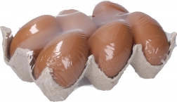 Dekoratívne plastové vajíčka hnedé 6 cm, 6 ks