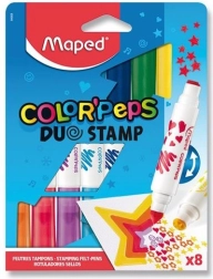 Fixky MAPED Color'Peps Duo Stamp – sada 8 obojstranných pečiatkovacích fixiek