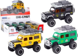 kovový terénny voz 1:32 so svetlami a zvukmi, zotrvačník