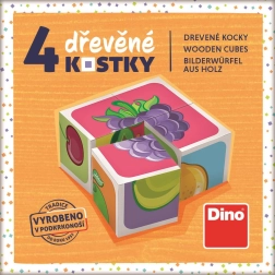 Dino drevené kocky Ovocie 4 ks