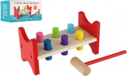 Drevená zatĺkačka s kladivkom na rozvoj motoriky