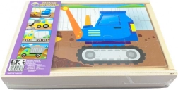 Drevené puzzle – stavba 4 áut