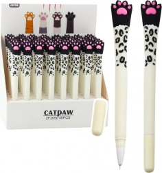 Gélové pero Mačacia Labka Modrý Atrament Biela A Čierna