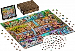 Drevené puzzle WOODEN CITY Úžasné kráľovstvo zvierat, 4000 dielikov