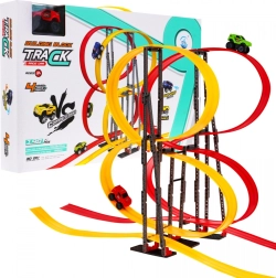 Detská závodná dráha s autíčkami a slučkami 198 dielov