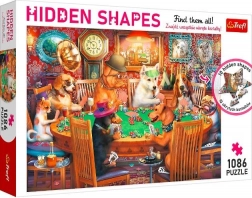 Puzzle TREFL Hidden Shapes Herný večer 1086 dielikov