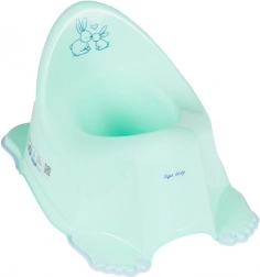 Hrajúci detský nočník Bunny, mätový, protišmykový
