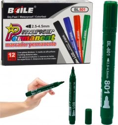 permanentný vodeodolný zelený popisovač 2,5–4,5 mm