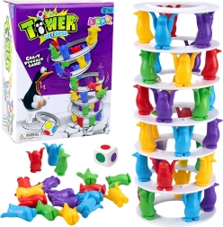 Rodinná balančná hra šialení tučniaci na veži