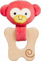 Petit Collage hryzadlo opička z organickej bavlny a dreva