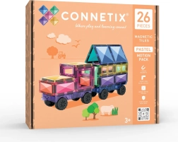 Connetix pastelová súprava s pohyblivými dielmi, 26 dielov