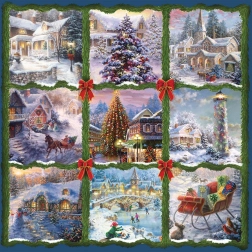 Štvorcové puzzle Vianočný deväťštvorec 1000 dielikov