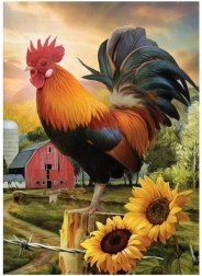 Diamantová mozaika - Kohút na farme