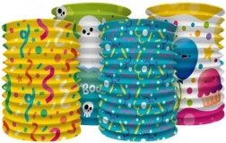 Farebný papierový lampión valec 15 cm