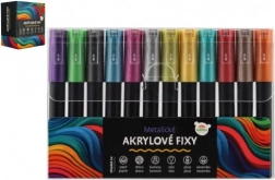 Akrylové metalické fixky 12 ks pre univerzálne použitie