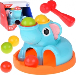 Edukačná hračka sloník – zatĺkací sorter s paličkou a guľôčkami