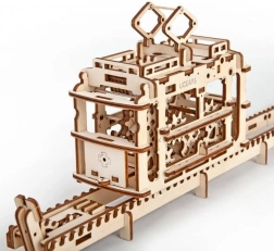 Ugears kabínová lanovka s traťou – 3D drevené mechanické puzzle
