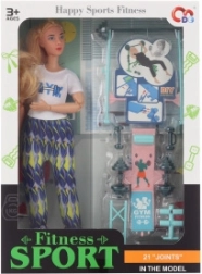 Kĺbová bábika s fitness doplnkami