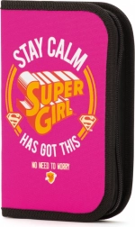 Školský peračník Super Girl stay calm – jednoposchodový bez náplne