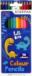Pastelky s motívom dinosaurov, sada 12 farieb