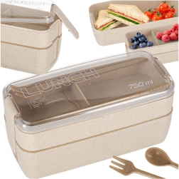 Modulárny lunch box s priehradkami 750 ml, béžový