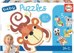 Educa baby puzzle Divoká zver 5v1 (3–5 dielikov)