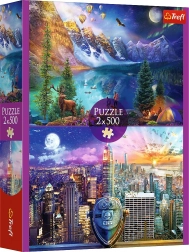 Puzzle 2x500 – výlet po Amerike TREFL