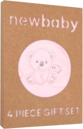 Detská darčeková sada New Baby Sweet Bear, ružová, 4-dielna – Ružová 53584