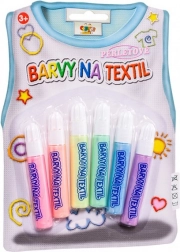 Creatoys perleťové farby na textil, sada 6 ks