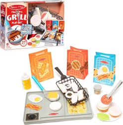 Melissa & Doug Flip & Fry grilovacia súprava s jedlom meniacim farbu, 27 dielov