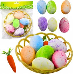 Veľkonočné ozdoby v košíčku s vajciami a mrkvou 7 ks