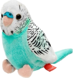 Plyšová hračka papagáj vlnkovaný azúrovo-biely