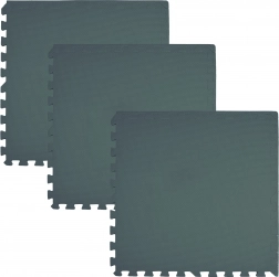 Mäkká podlahová penová hracia podložka puzzle 180 × 60 cm, 3 ks, tmavozelená