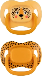 Canpol babies set symetrických silikónových cumlíkov Mountains 0–6 m, 2 ks – Oranžový