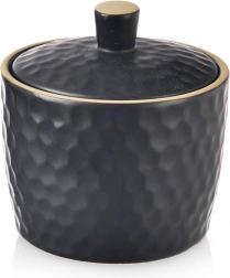 Keramická cukornička TEA TIME 320 ml, čierna