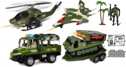 Vojenské konvojové auto s prívesom a vojakom 63 cm
