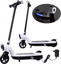 Elektrická kolobežka s LED osvetlením pre deti – Biela