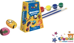 Súprava na maľovanie kamienkov s farbami a štetcami v krabičke 19 × 14 × 5 cm