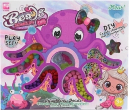 Plastové koráliky v krabičke s motívom chobotnice