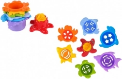 Skladacie poháriky do vody a piesku – morské zvieratká, 7 dielov