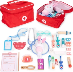 Drevená lekárska sada s taškou pre deti 28 ks ECOTOYS