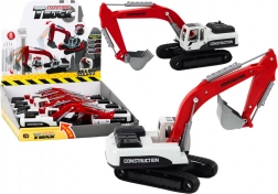 Kovové pásové rýpadlo červeno-biele