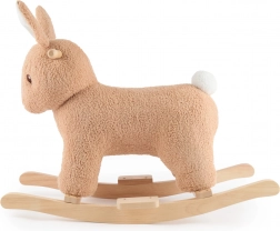 Bieco hojdací zajačik Fine z buklé na drevených lyžinách