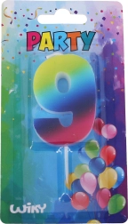 Párty sviečka číslo 9 Dúha