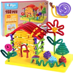 Kreatívne ohybné stavebnice makaróny, tyčinky – 150 dielov