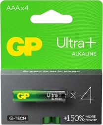 Alkalické batérie AAA GP Ultra+ 4ks G-TECH