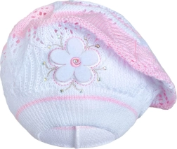 Pletený baret New Baby svetloružový pre deti 3 – 4 roky