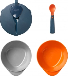 Misky pre ľahké naberanie s viečkom a lyžičkou Tommee Tippee Explora, 2 ks
