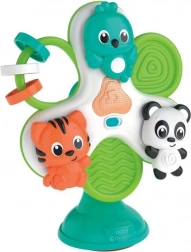 Detský kolotoč so zvieratkami na vysokú stoličku s prísavkou